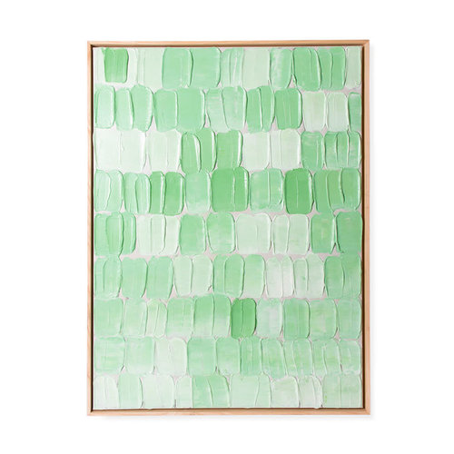 HKLiving Abstract schilderij groenpalet 75 x 100 cm