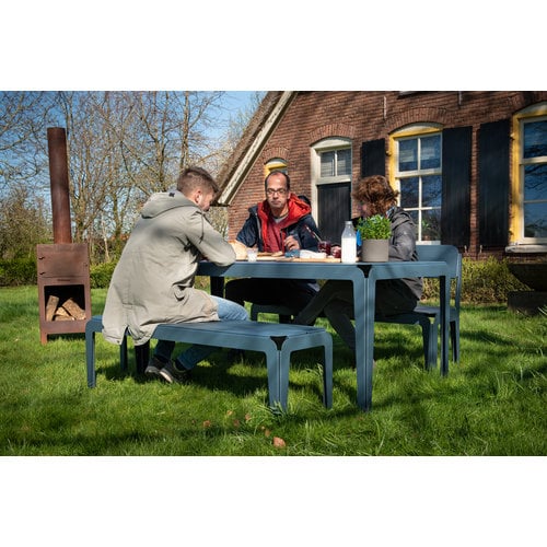 Weltevree Bended tuintafel 180 cm grijsblauw