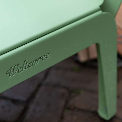 Weltevree Bended loungestoel groen inclusief grijs kussen