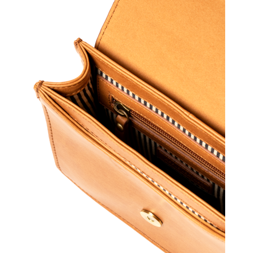 O My Bag Audrey mini handtas met 2 riemen - vegan appel leder cognac