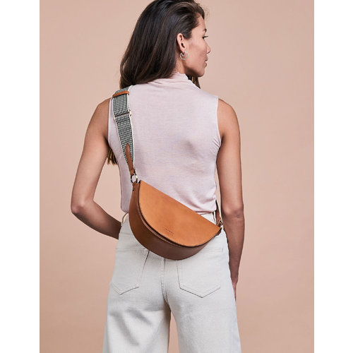 O My Bag Laura handtas met 2 riemen - klassiek leder cognac