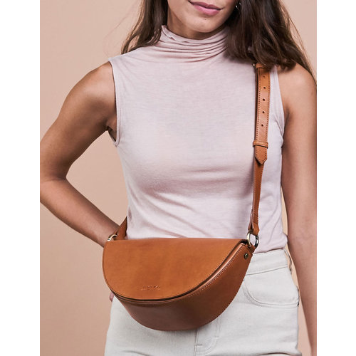 O My Bag Laura handtas met 2 riemen - klassiek leder cognac