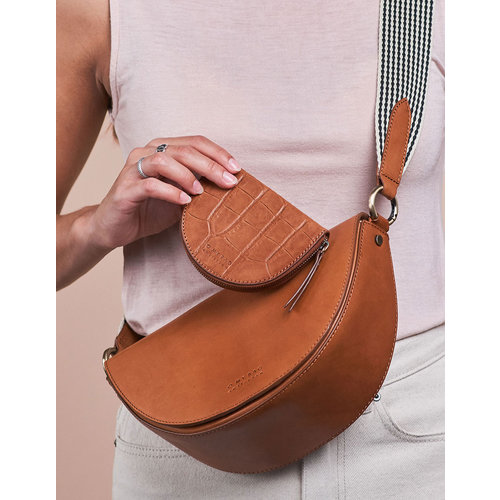 O My Bag Laura handtas met 2 riemen - klassiek leder cognac