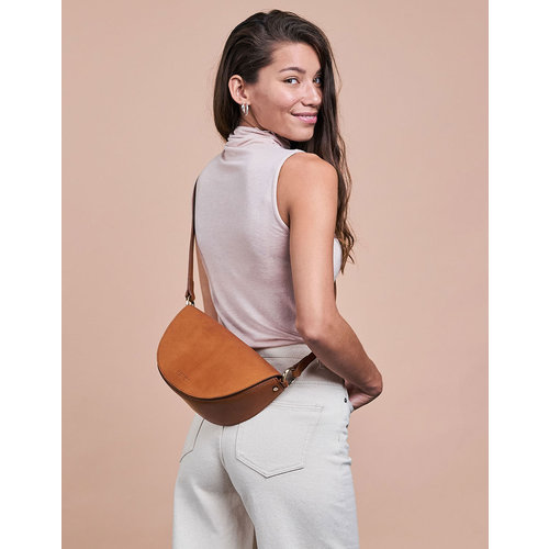 O My Bag Laura handtas met 2 riemen - klassiek leder cognac