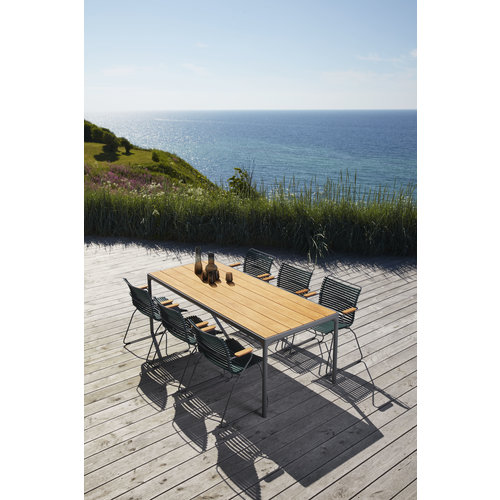 Houe Four tuintafel bamboe/zwarte aluminium