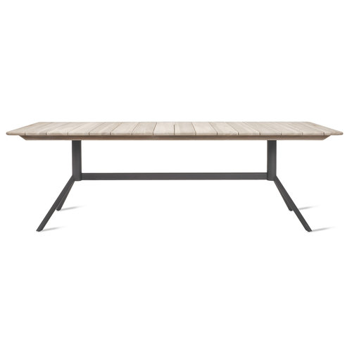 Vincent Sheppard Loop tuintafel top aged teak frame fossil grey Vincent Sheppard Loop tuintafel top aged teak frame fossil grey
