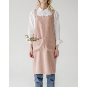 Linen Tales Crossback tablier de cuisine café crème