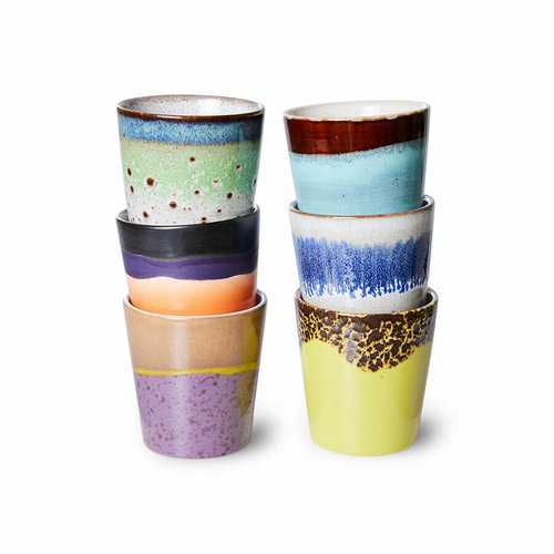 HKLiving 70's koffiekopjes Pluto - set van 6 HKLiving 70's koffiekopjes Pluto - set van 6
