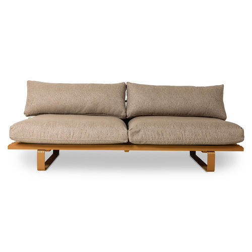 HKLiving Buiten loungesofa dusty orange met kussenset brown/white