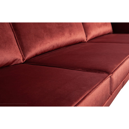 BePureHome Rodeo sofa 3-zits fluweel chestnut - TOONZAALMODEL