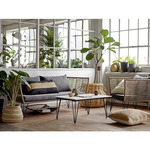 Bloomingville Kussenhoes Mundo sofa grijs