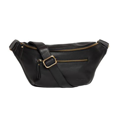 O My Bag Drew bum bag met 2 riemen - soft grain leder zwart