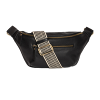 Drew bum bag met 2 riemen - soft grain leder zwart