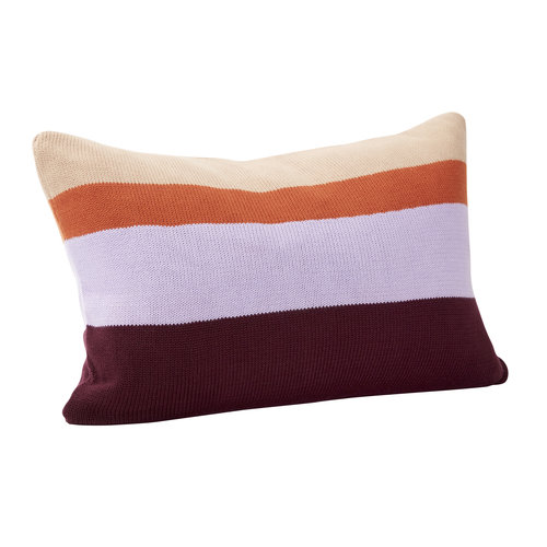 Hübsch Line gebreid kussen Sand/Orange/Purple/Burgundy Hübsch Line gebreid kussen Sand/Orange/Purple/Burgundy