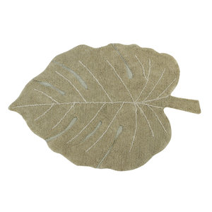 Lorena Canals Monstera tapis lavable vert olive