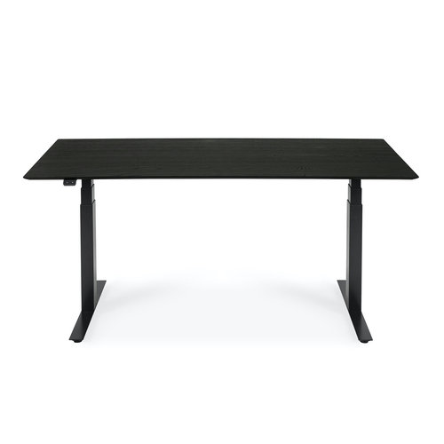 Ethnicraft Bok verstelbare tafel - zwarte frame/zwart eiken tafelblad Ethnicraft Bok verstelbare tafel - zwarte frame/zwart eiken tafelblad