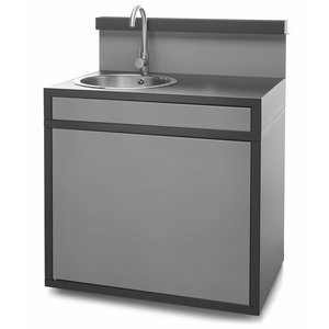 Forge Adour Module cuisine extérieure évier en acier noir et gris clair