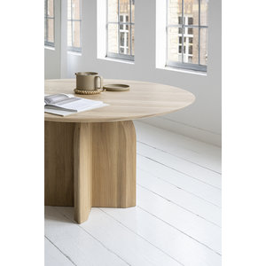 Studio Henk Table à manger ronde pied Slot en chêne hardwax light Ø 130