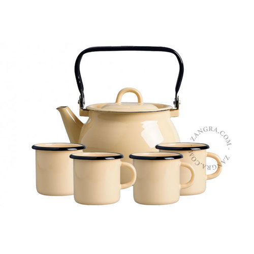 Zangra Koffieset karamel - koffiekan met 4 bekers email Zangra Koffieset karamel - koffiekan met 4 bekers email