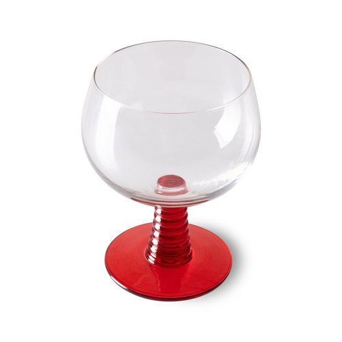 HKLiving Swirl glas laag rood