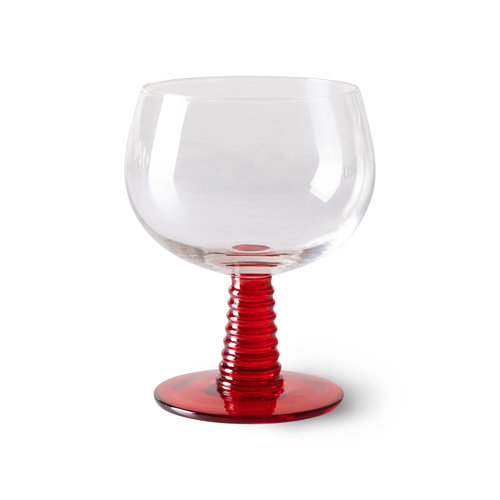 HKLiving Swirl glas laag rood