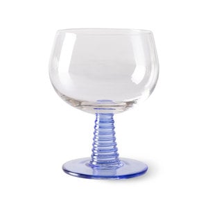 HKLiving Swirl glas laag blauw