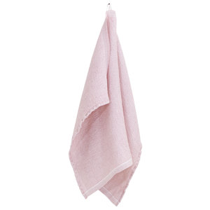 Lapuan Kankurit TERVA serviette blanche et rose en lin lavé-tencel-coton 48 x 70