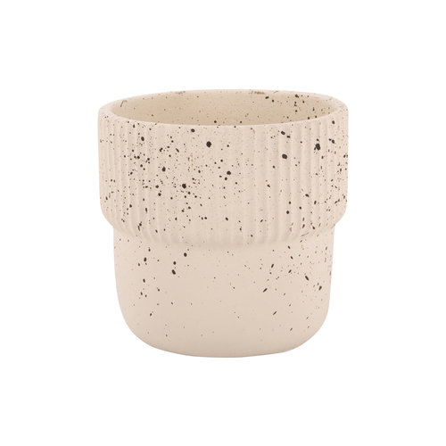 Present Time Speckles cap bloempot cement ivoor Present Time Speckles cap bloempot cement ivoor