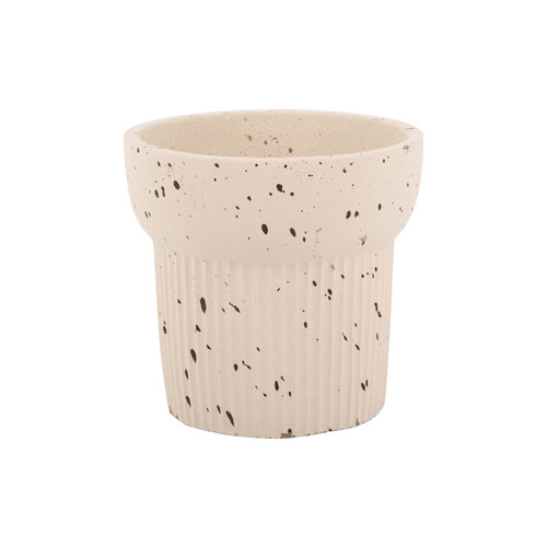 Present Time Speckles cup bloempot cement ivoor