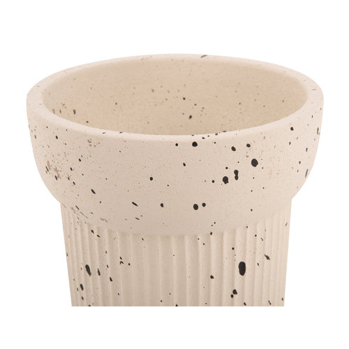 Present Time Speckles cup bloempot cement ivoor