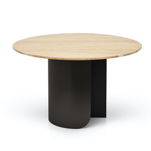 Fest Amsterdam Plateau table à manger ronde plateau en chêne avec cadre noir