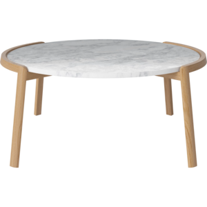 Bolia Mix salontafel geoliede eik natuur witgrijs marmer Ø94 cm
