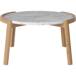 Bolia Mix table basse en chêne huilé naturel marbre blanc-gris Ø 65 cm