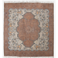 Bedrukt tapijt rood/blauw vierkant