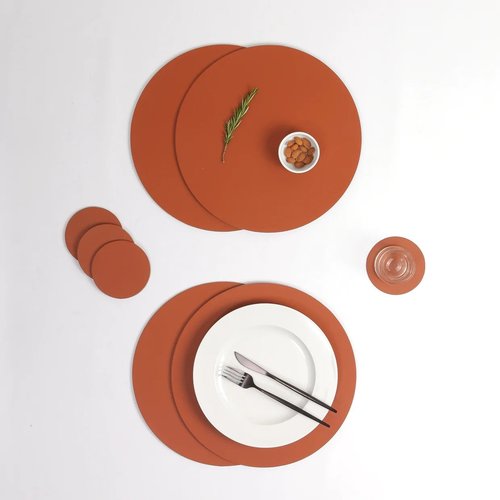 Vacavaliente SRL Ruca placemat rond matone recycl. leer