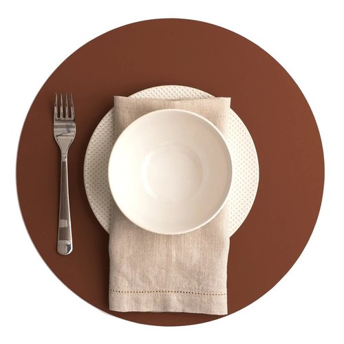 Vacavaliente SRL Ruca placemat rond cocoa recycl. leer