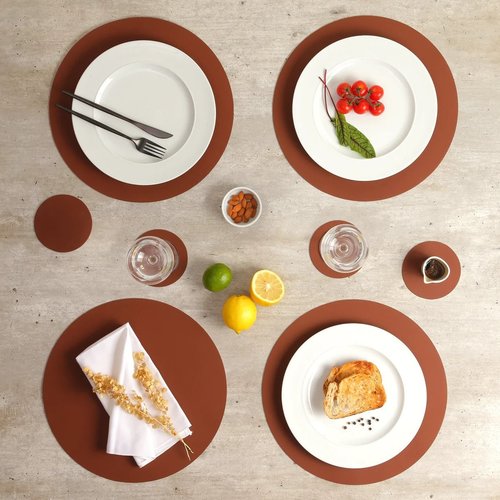 Vacavaliente SRL Ruca placemat rond cocoa recycl. leer