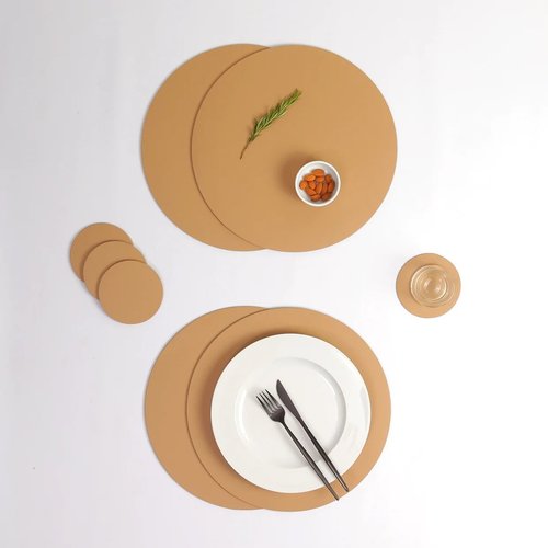 Vacavaliente SRL Ruca placemat rond ginger recycl. leer