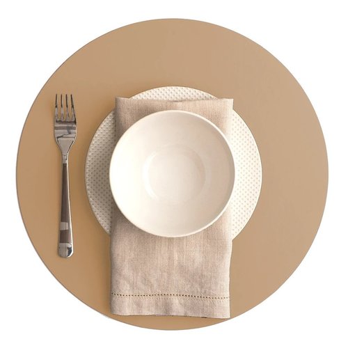 Vacavaliente SRL Ruca placemat rond ginger recycl. leer