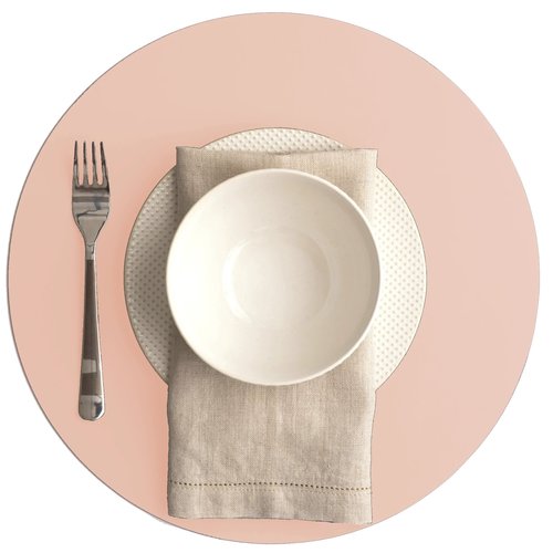 Vacavaliente SRL Ruca placemat rond roze recycl. leer