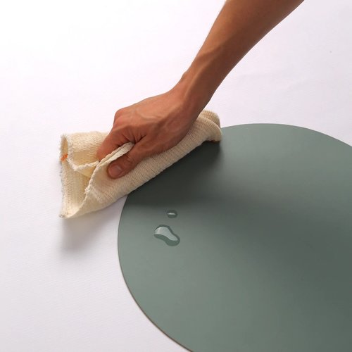 Vacavaliente SRL Ruca placemat rond eucalyptus groen recycl. leer