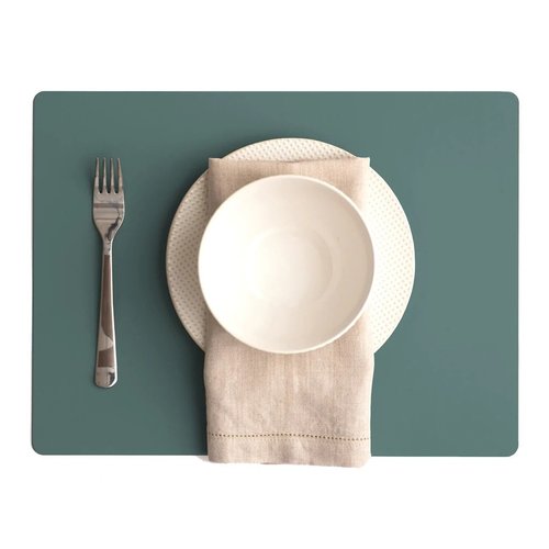 Vacavaliente SRL Ruca placemat rechthoekig  eucalyptus groen  recycl. leer