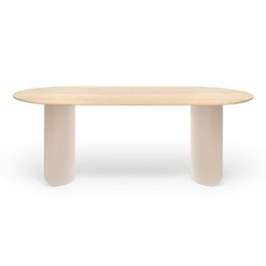 Fest Amsterdam Plateau table à manger ovale plateau en chêne avec cadre sable