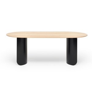 Fest Amsterdam Plateau table à manger ovale plateau en chêne avec cadre noir