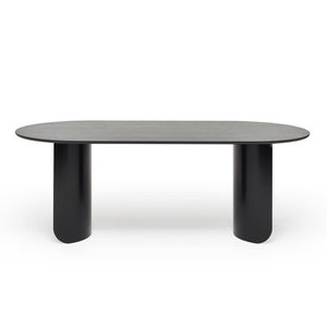 Fest Amsterdam Plateau table à manger ovale plateau noir avec cadre noir