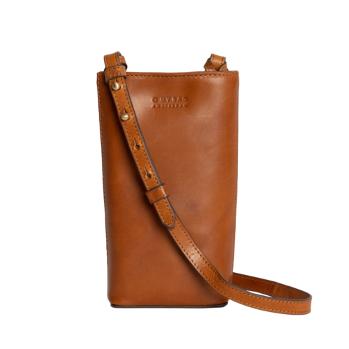 O My Bag Charlie telefoontas met 2 riemen - klassiek leder cognac