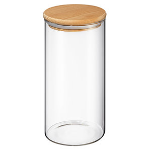 Zassenhaus Bocal en verre avec couvercle en bois de hêtre 1300 ml Zassenhaus Bocal en verre avec couvercle en bois de hêtre 1300 ml