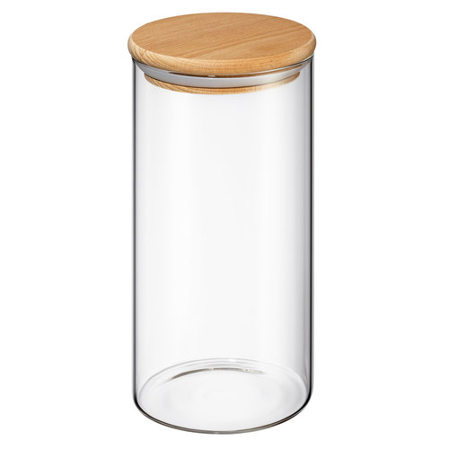 Zassenhaus Voorraadpot glas met deksel beukenhout 1300 ml