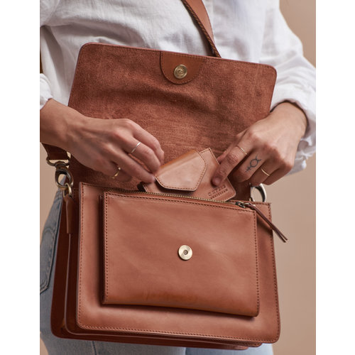 O My Bag Harmonica portefeuille-  klassiek leder cognac