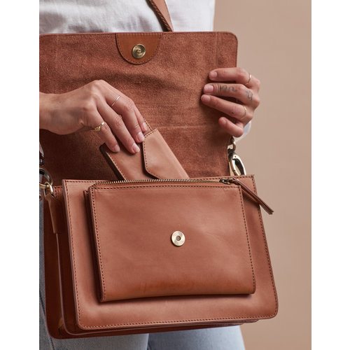 O My Bag Harmonica portefeuille-  klassiek leder cognac